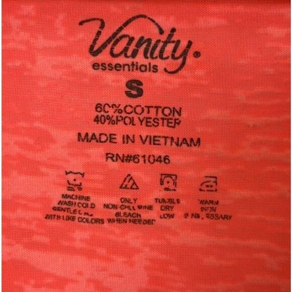 Vanity Coral Burnout Tee Womens Size S Heathered Faux Wrap Metallic Yoga Fitted - Picture 3 of 4